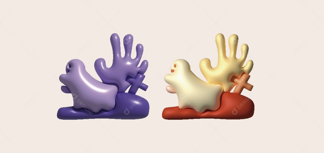 Fantasma do Halloween Ilustração 3D Vetor EPS