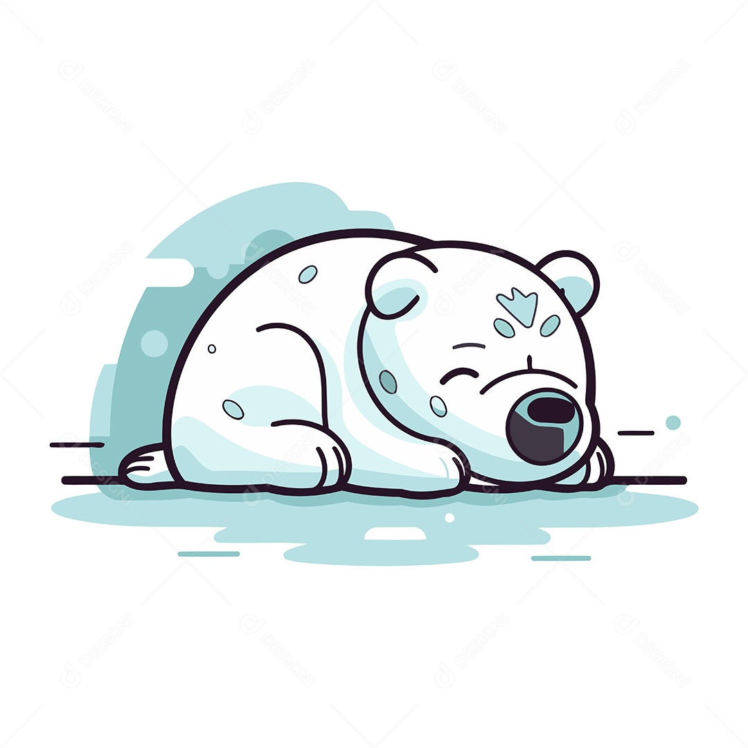 Urso Polar Dormindo Ilustração Vetor EPS