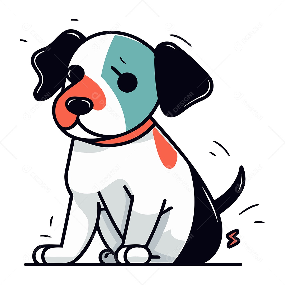 Cachorro Fofo de Desenho Animado Ilustração Vetor EPS