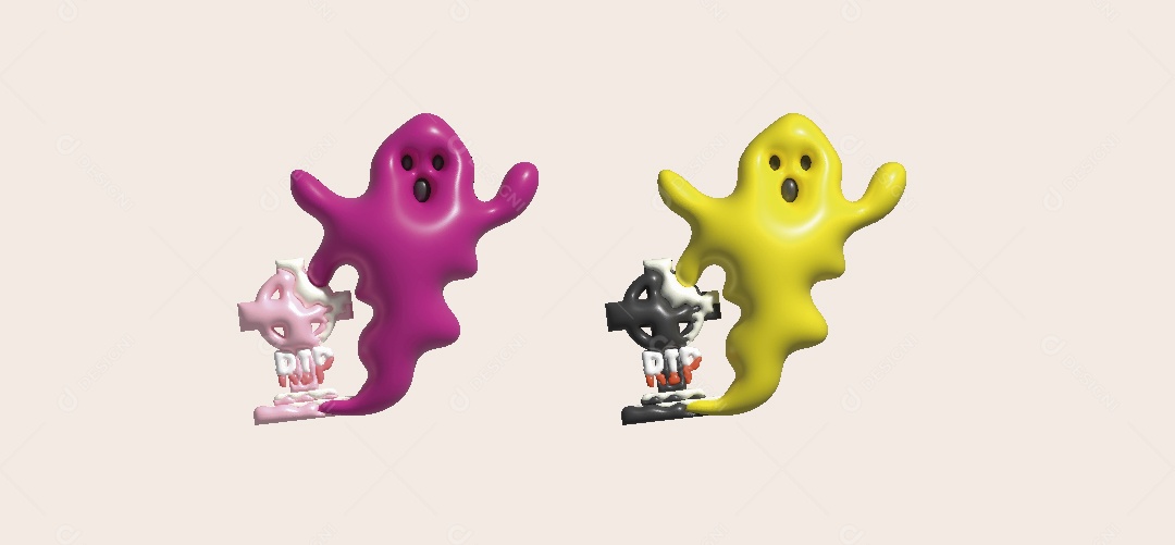 Fantasma do Halloween Ilustração 3D Vetor EPS