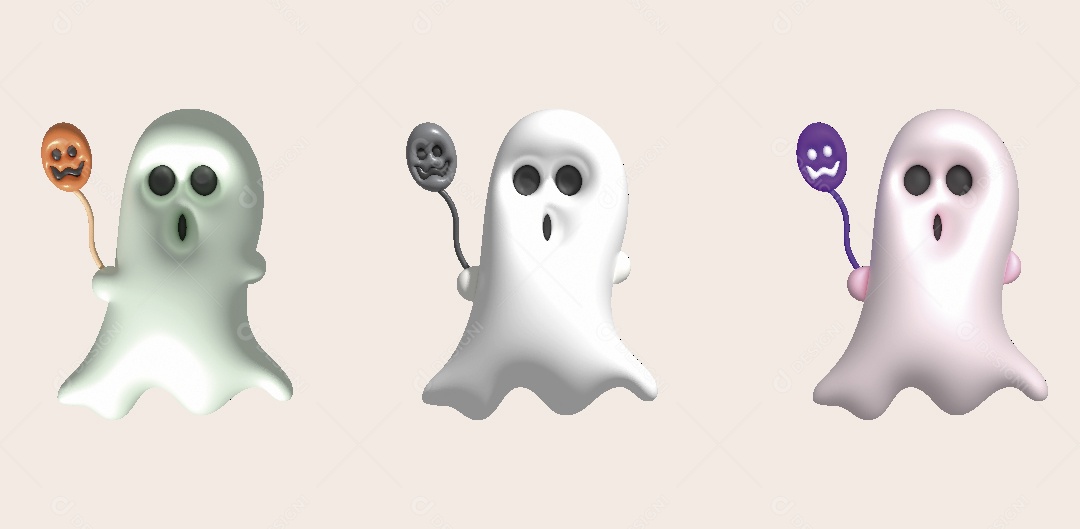 Fantasma do Halloween Ilustração 3D Vetor EPS