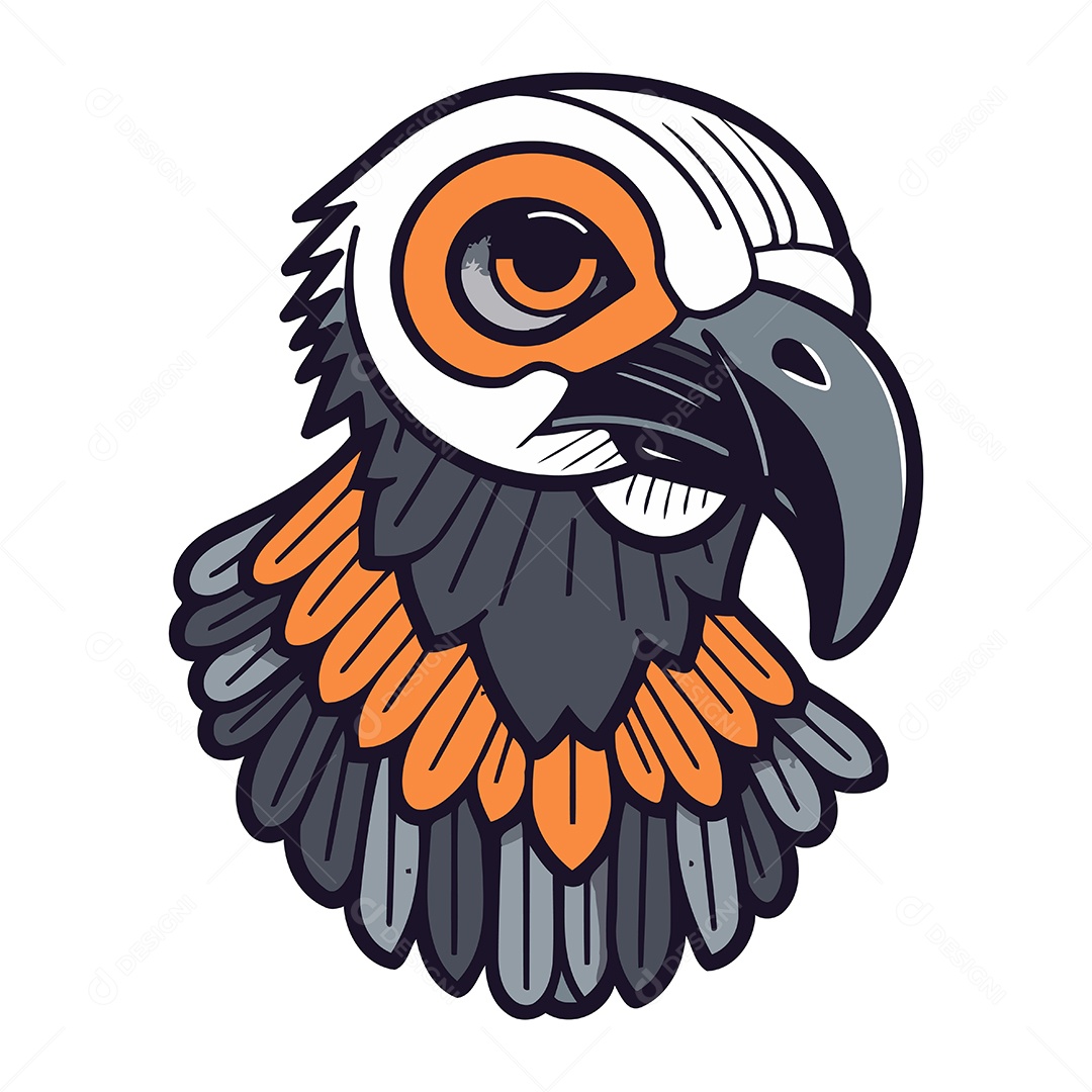 Cabeça de um Abutre Desenho Animado Ilustração Vetor EPS