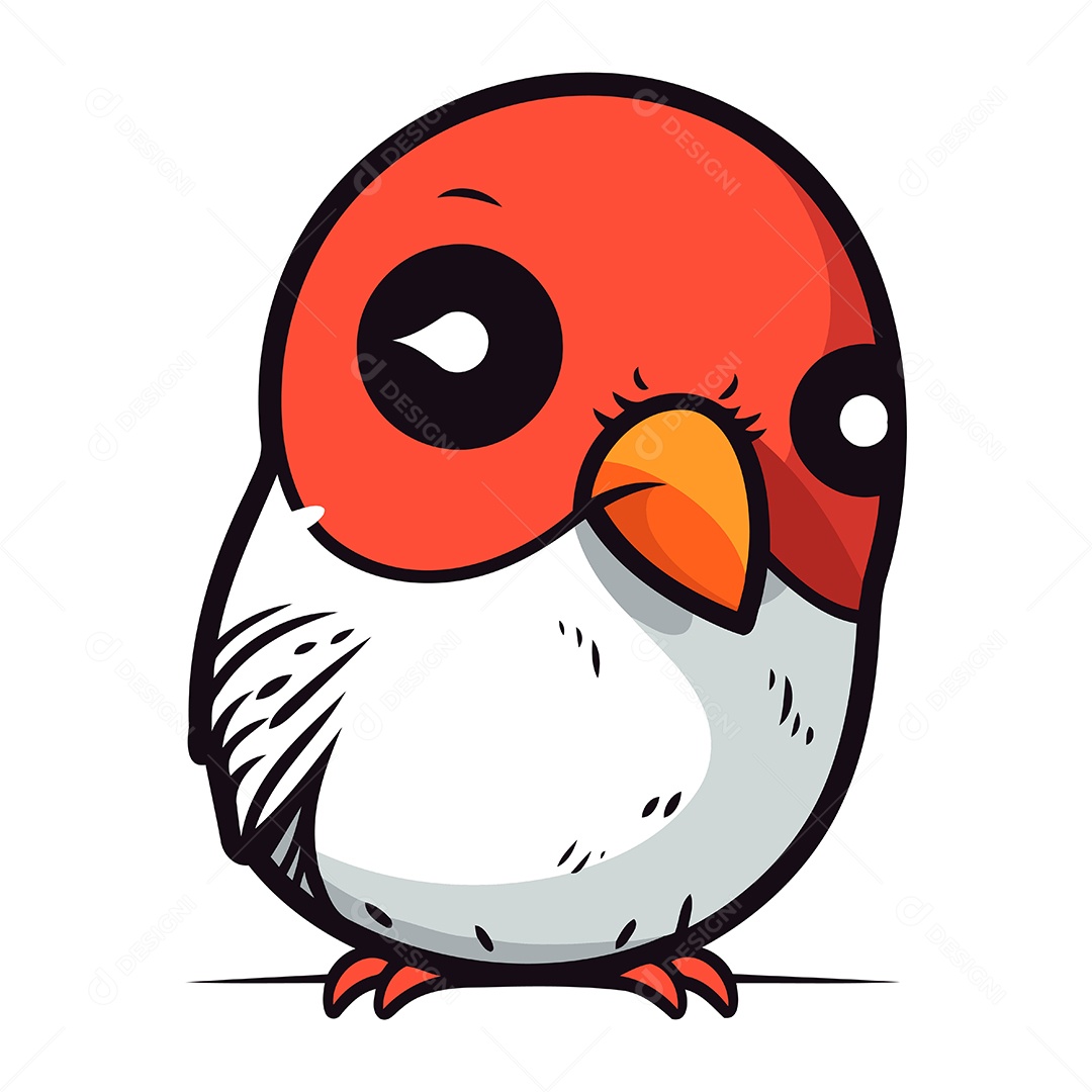 Pássaro Fofo de Desenho Animado Ilustração Vetor EPS