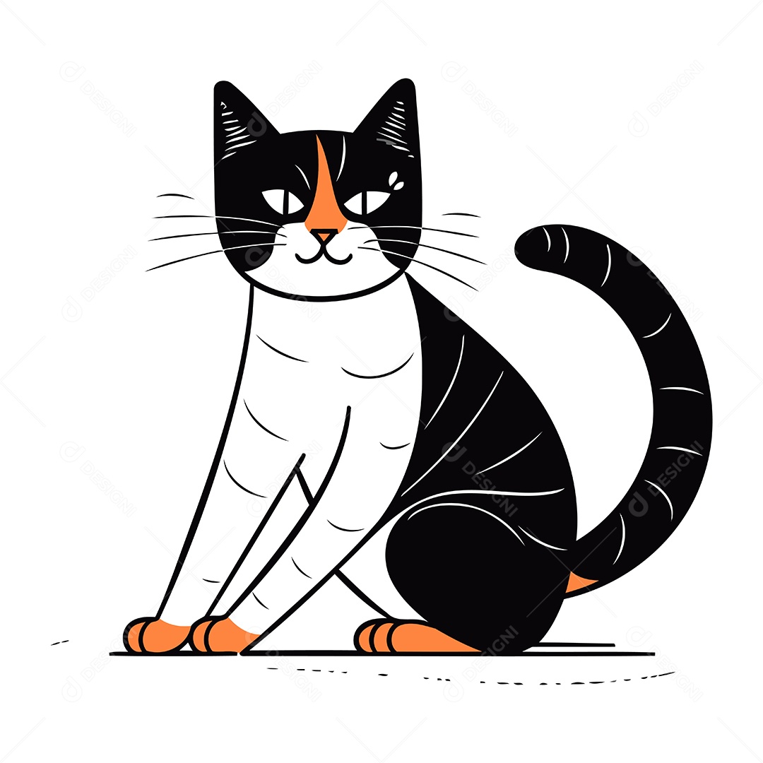 Gato de Desenho Animado Ilustração Vetor EPS