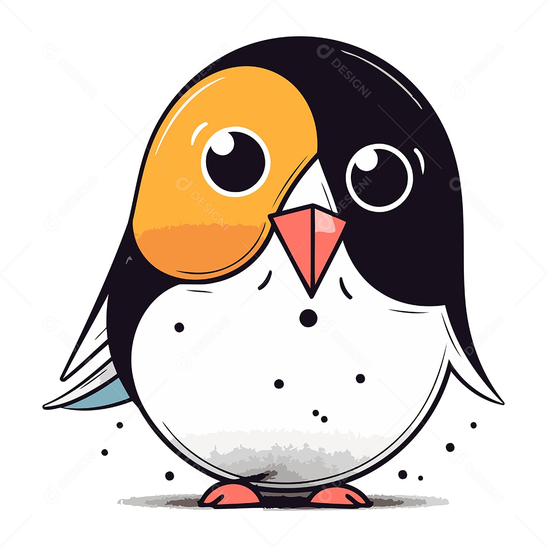 Pinguim de Desenho Animado Ilustração Vetor EPS