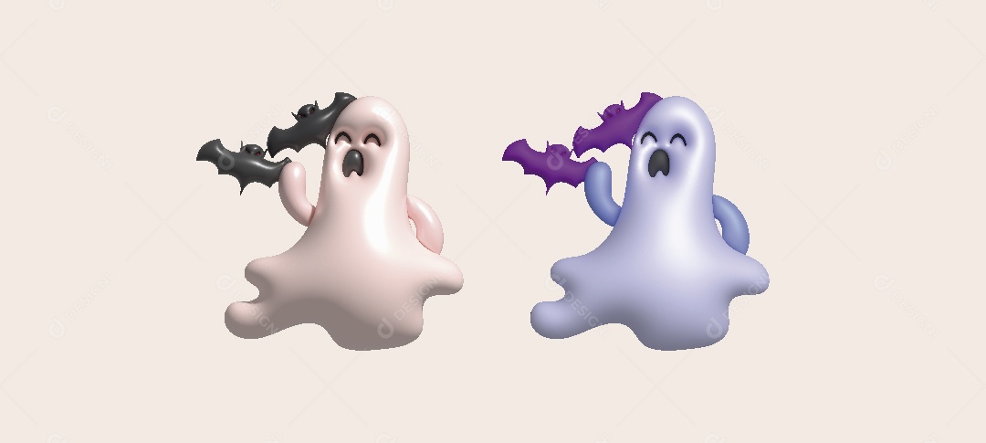 Fantasma do Halloween Ilustração 3D Vetor EPS