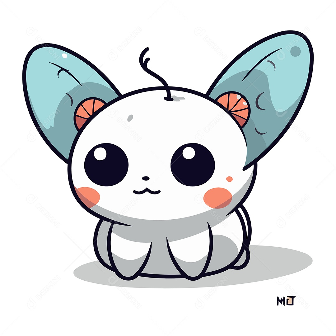 Borboleta Fofa de Desenho Animado Ilustração Vetor EPS