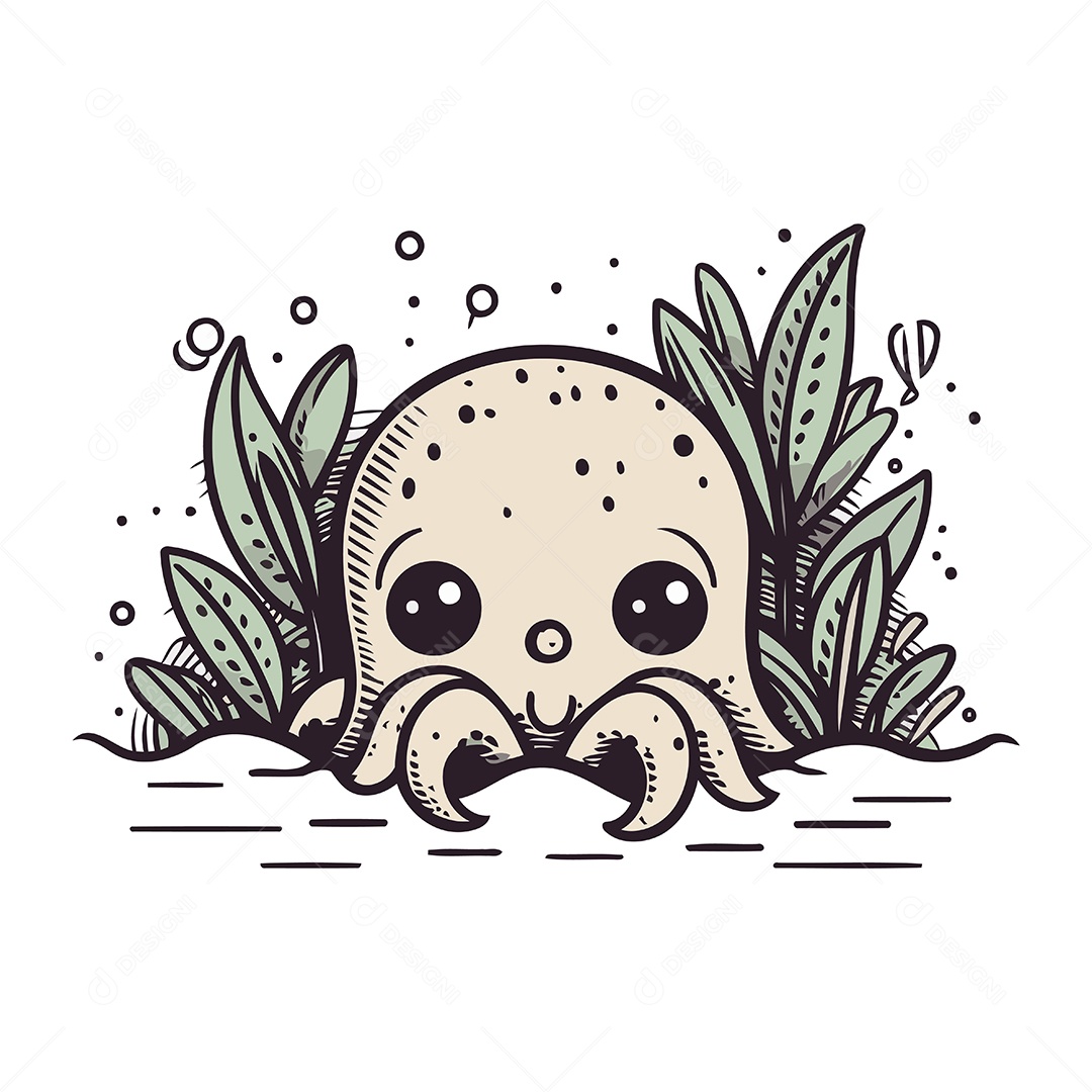 Polvo de Desenho Animado Ilustração Vetor EPS