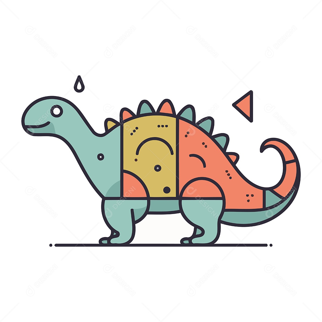 Dinossauro de Desenho Animado Ilustração Vetor EPS