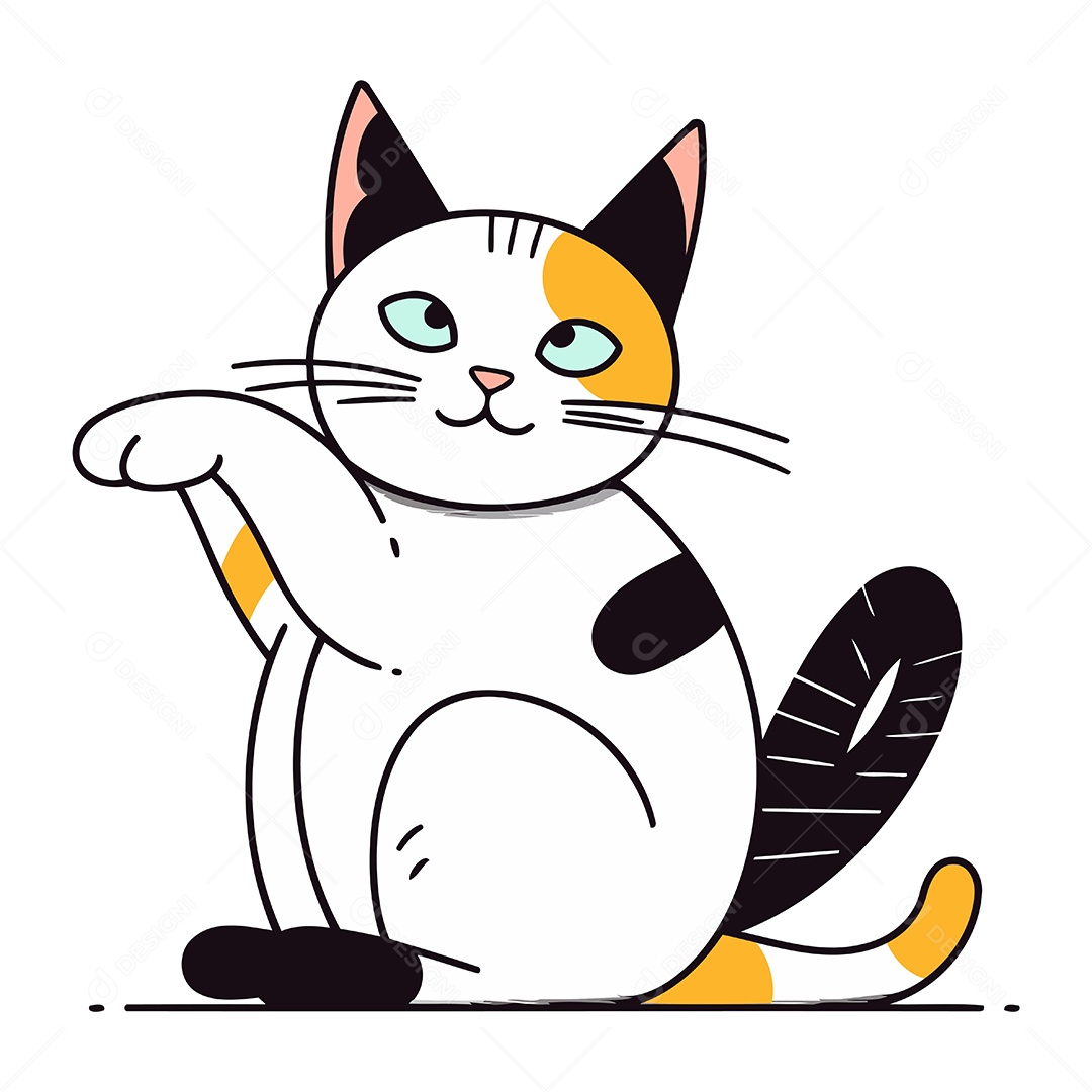 Gato de Desenho Animado Ilustração Vetor EPS