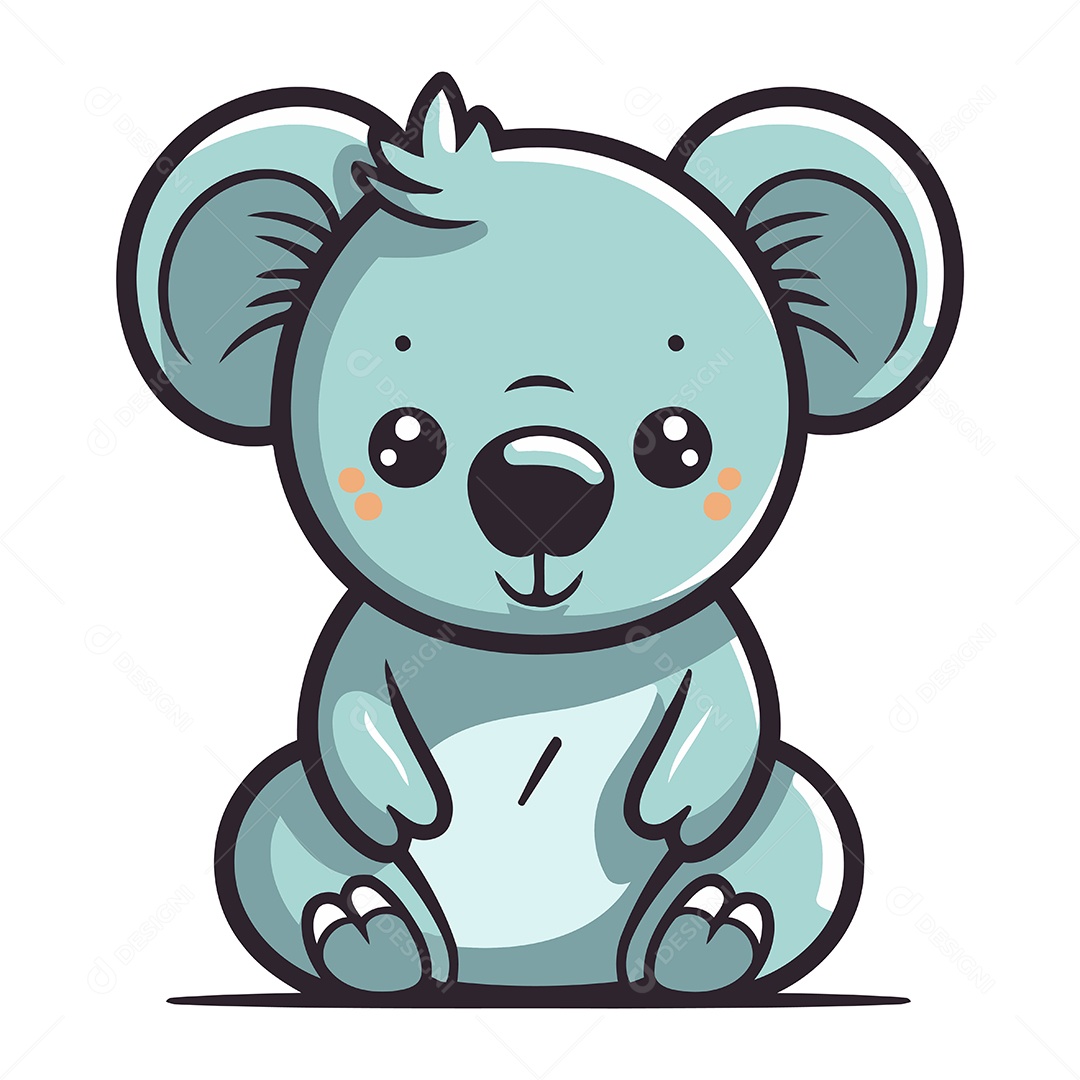 Coala Fofo de Desenho Animado Ilustração Vetor EPS