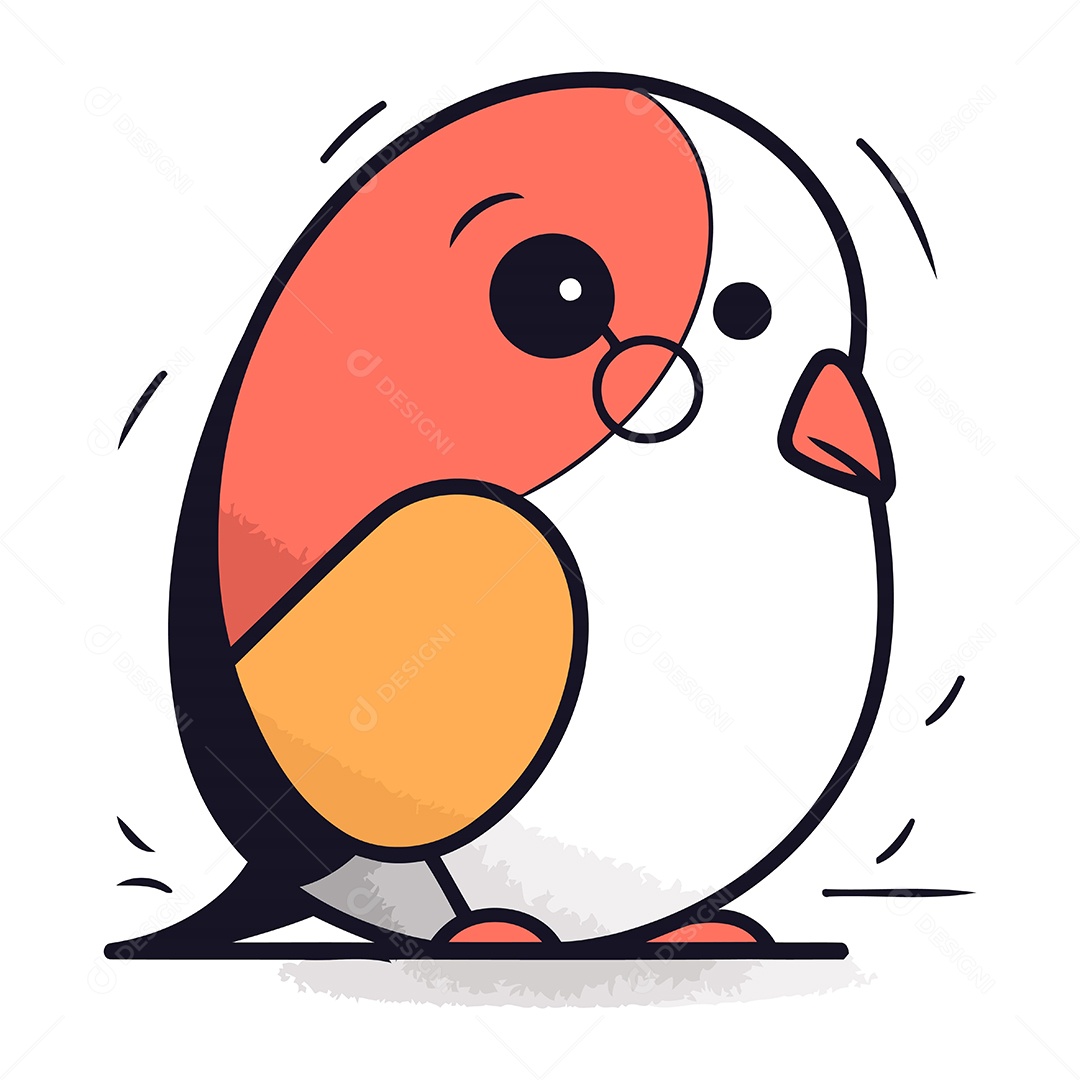 Pinguim de Desenho Animado Ilustração Vetor EPS