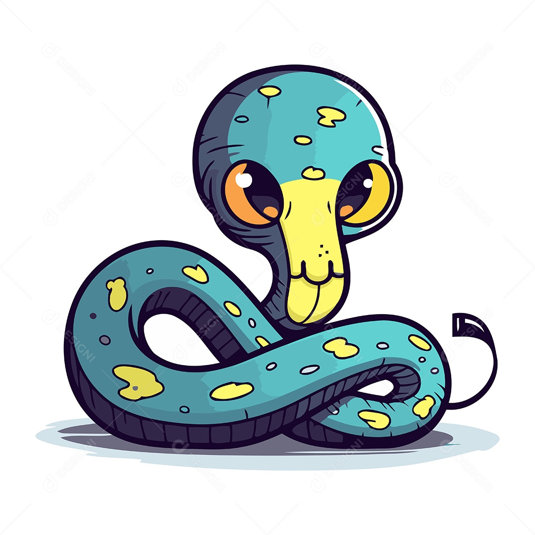 Cobra de Desenho Animado Ilustração Vetor EPS