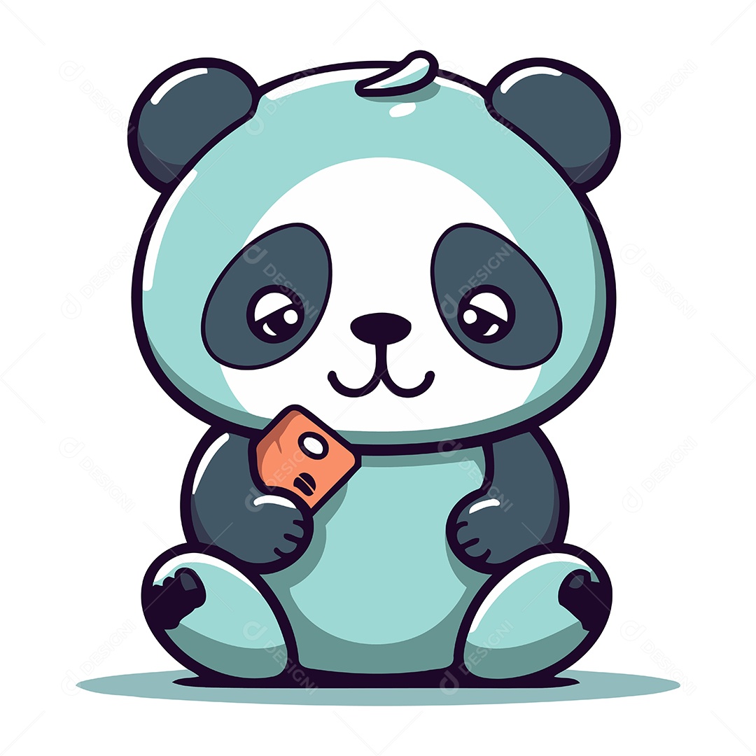 Urso Panda Fofo de Desenho Animado Ilustração Vetor EPS