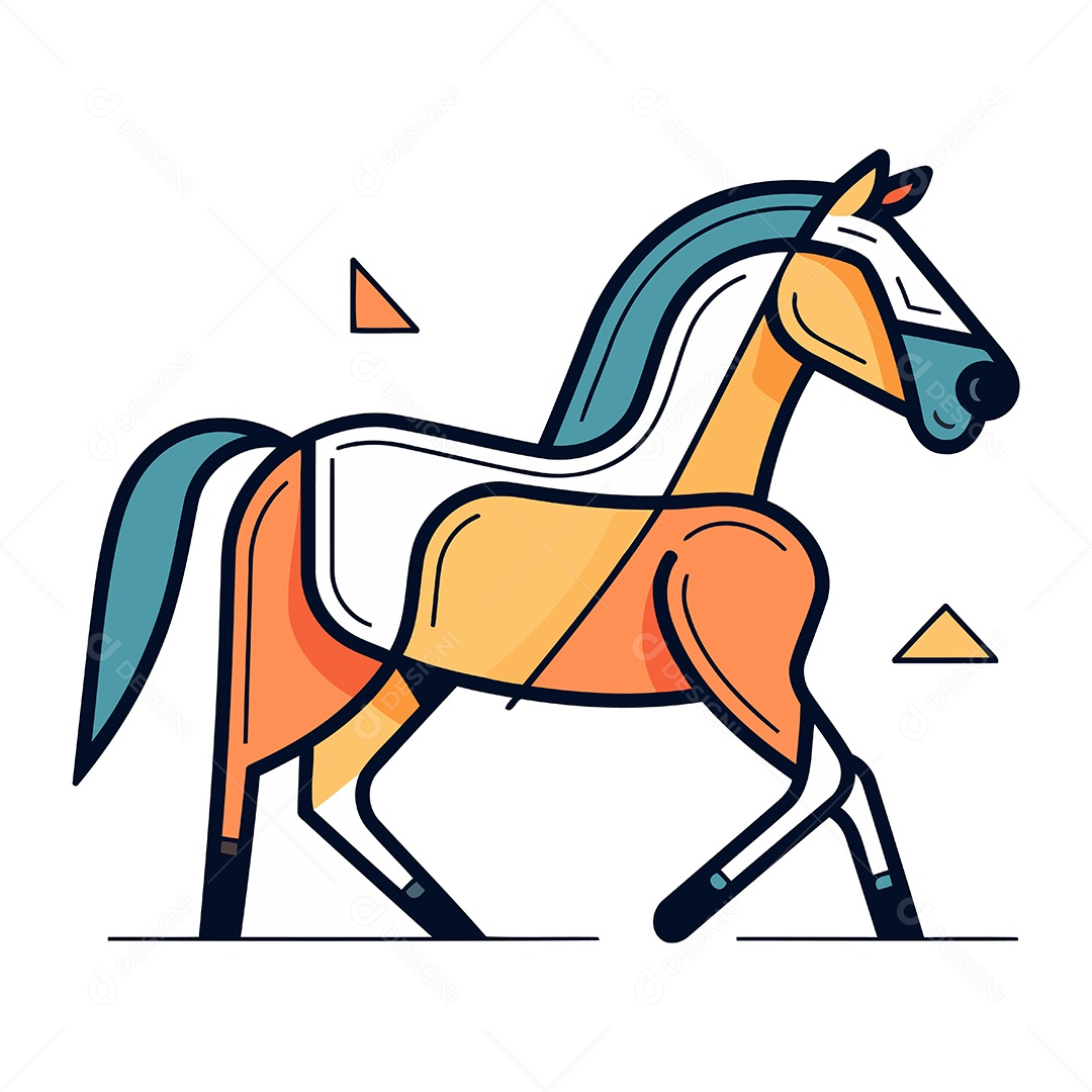 Cavalo de Desenho Animado Ilustração Vetor EPS