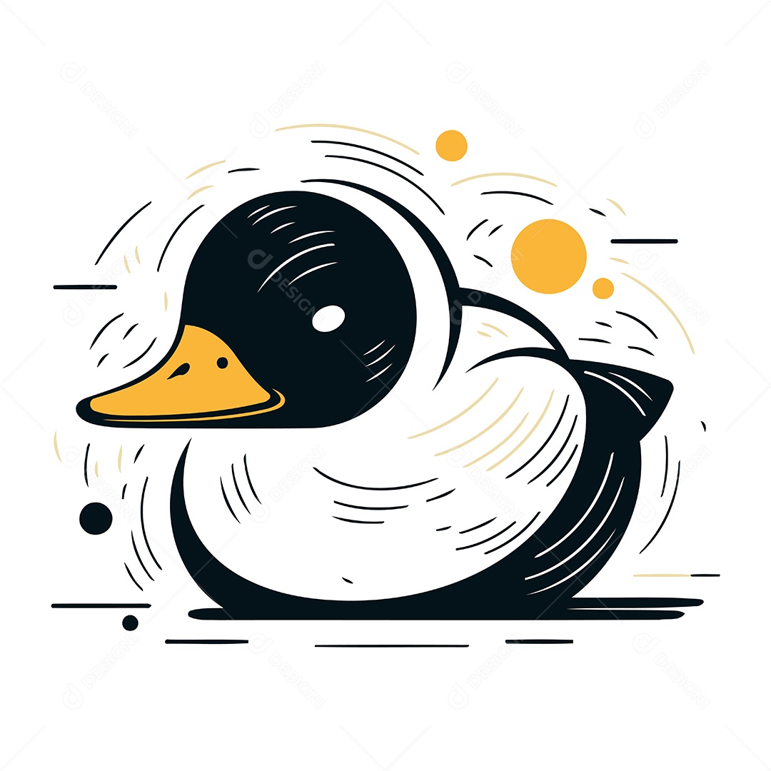 Pato de Desenho Animado Ilustração Vetor EPS