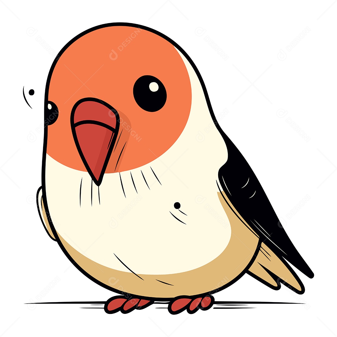 Pássaro Dom Fafe de Desenho Animado Ilustração Vetor EPS
