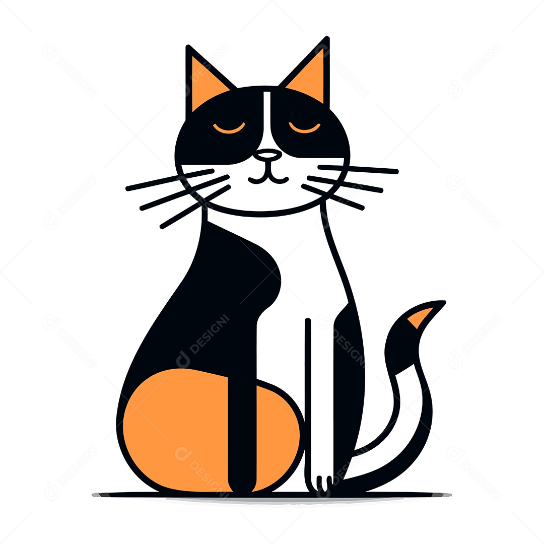 Gato de Desenho Animado Ilustração Vetor EPS