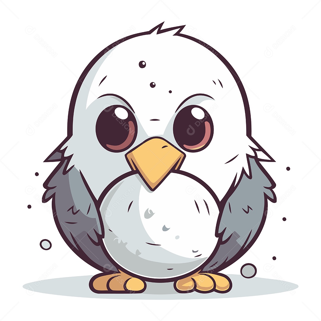 Coruja Fofa de Desenho Animado Ilustração Vetor EPS