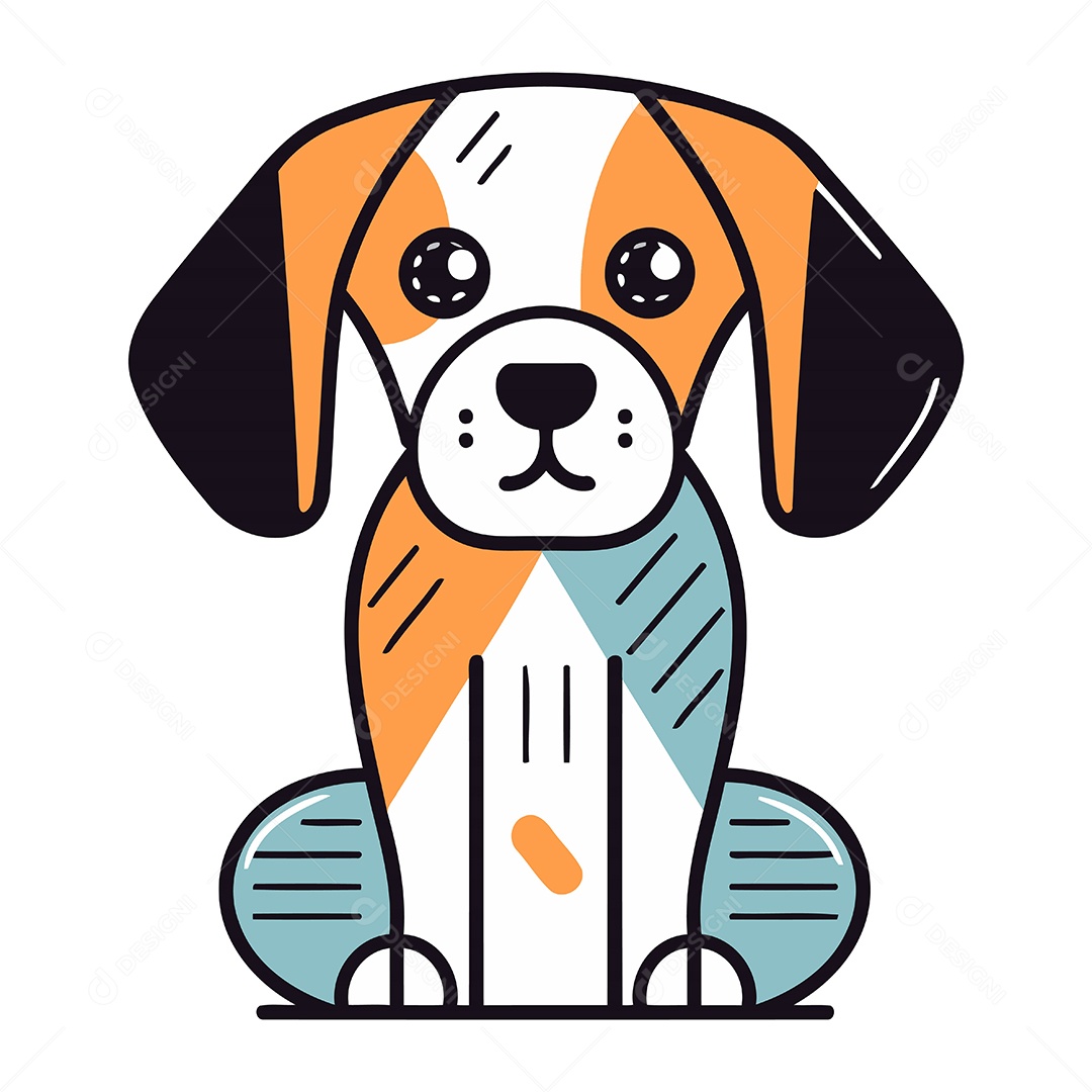 Cachorro de Desenho Animado Ilustração Vetor EPS