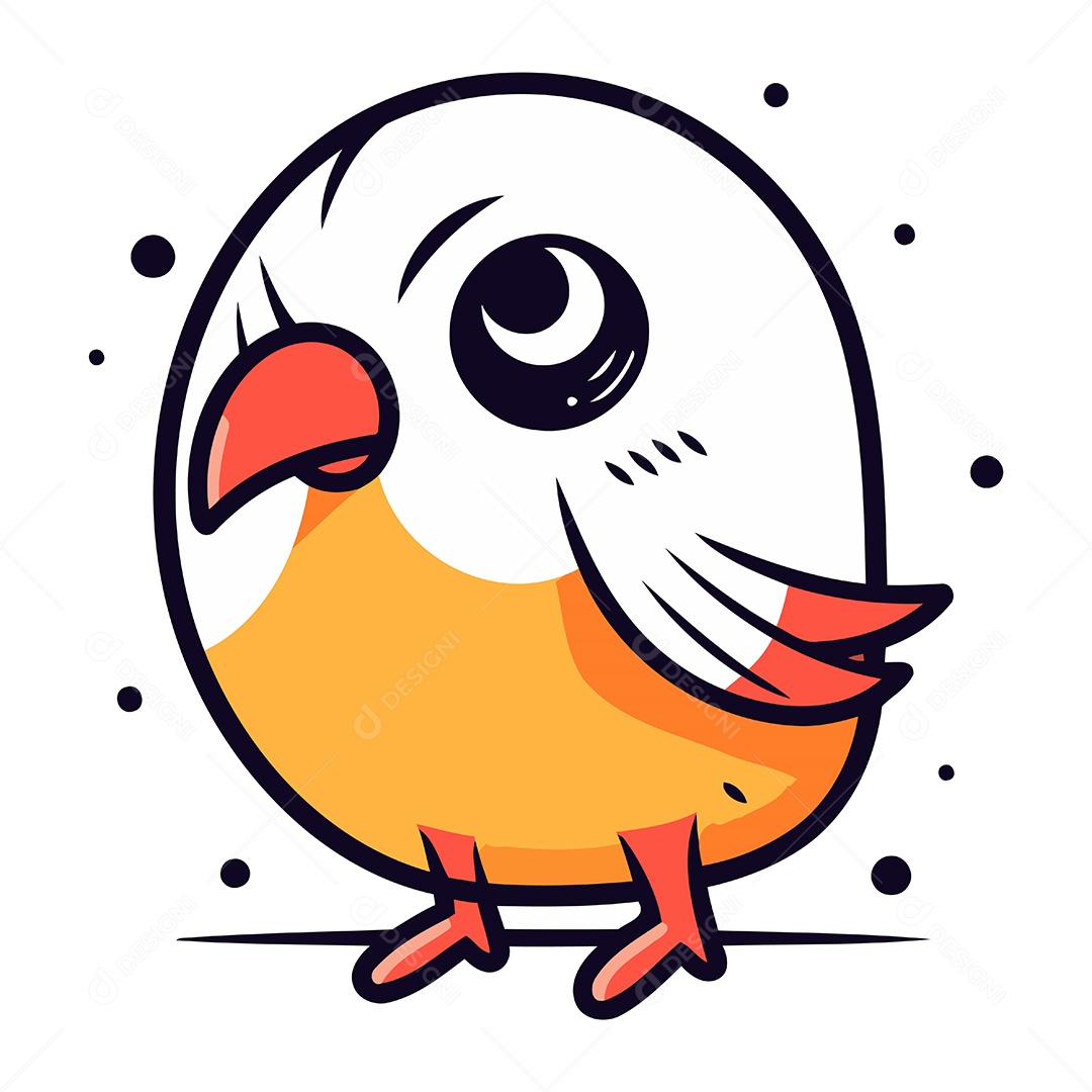 Passarinho Fofo de Desenho Animado Ilustração Vetor EPS