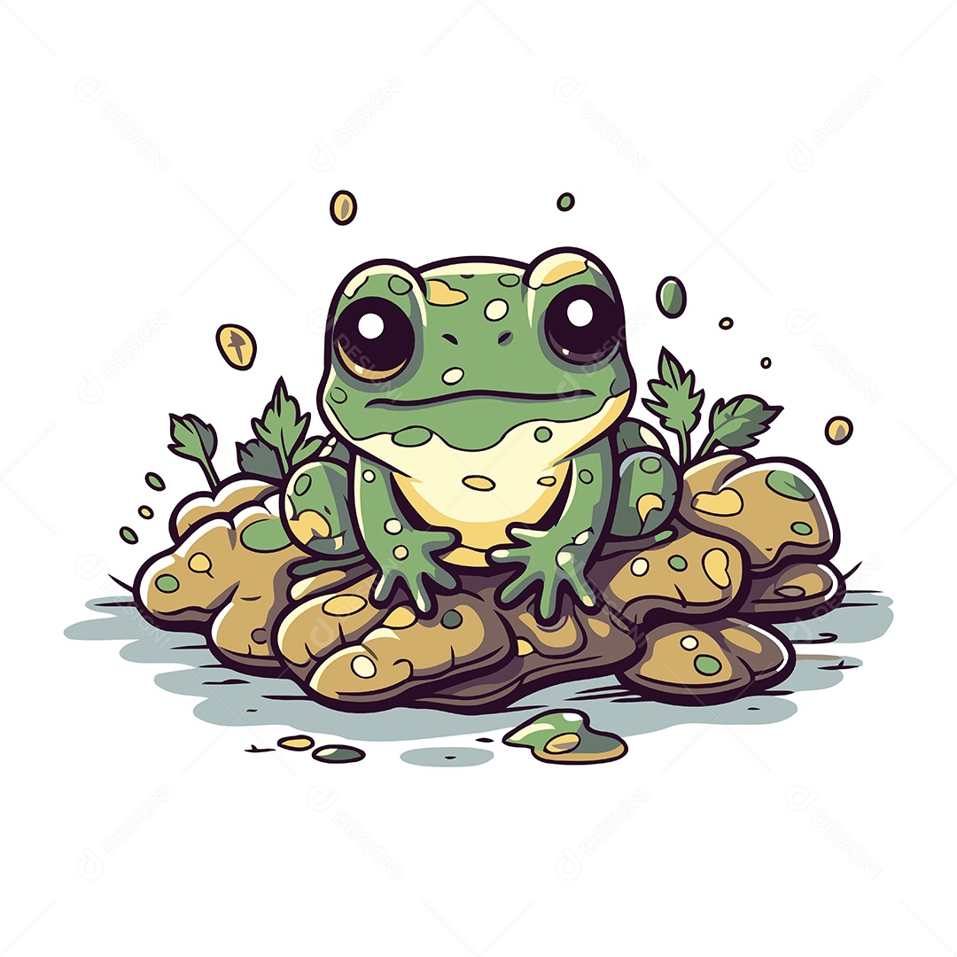 Sapo de Desenho Animado Ilustração Vetor EPS