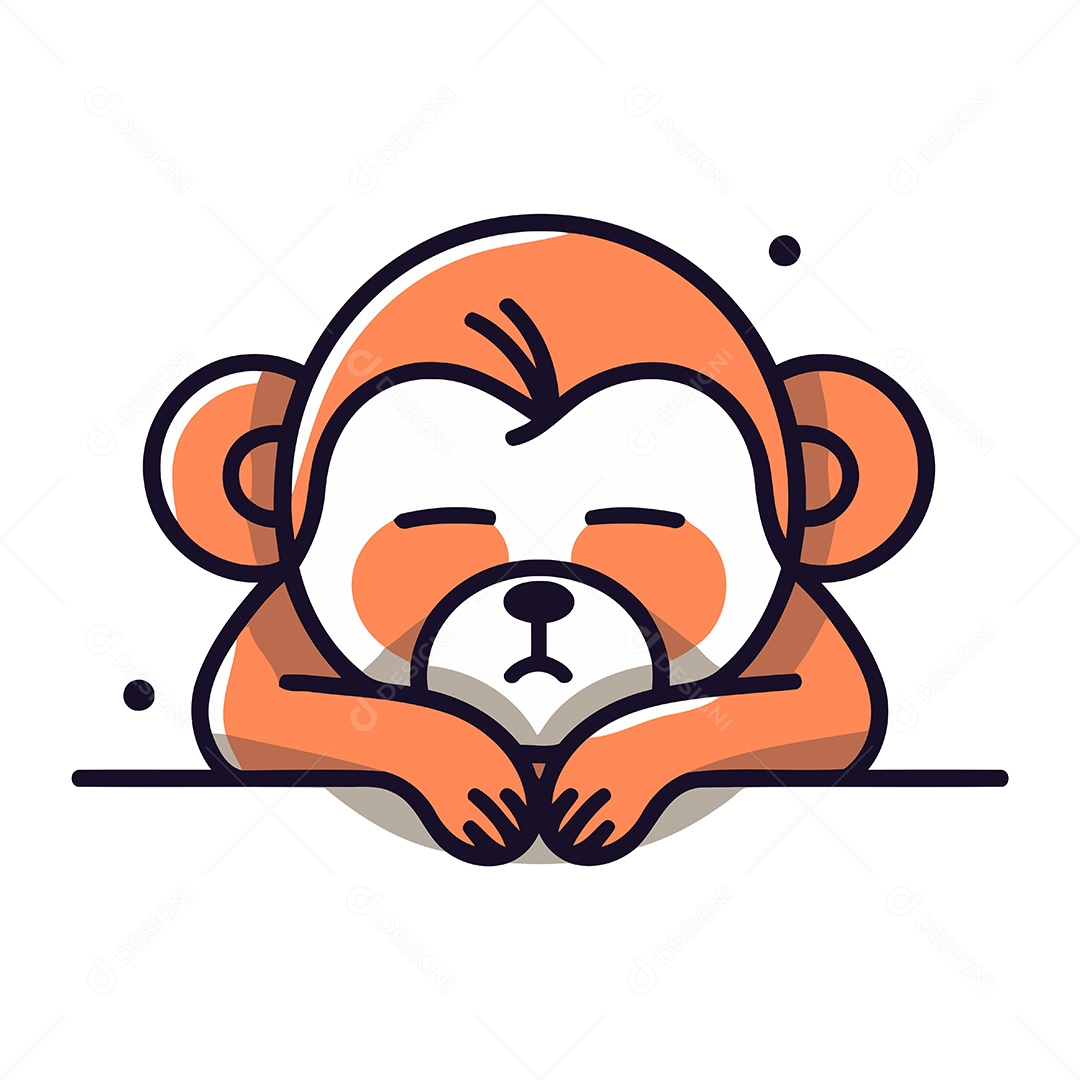 Macaco de Desenho Animado Ilustração Vetor EPS