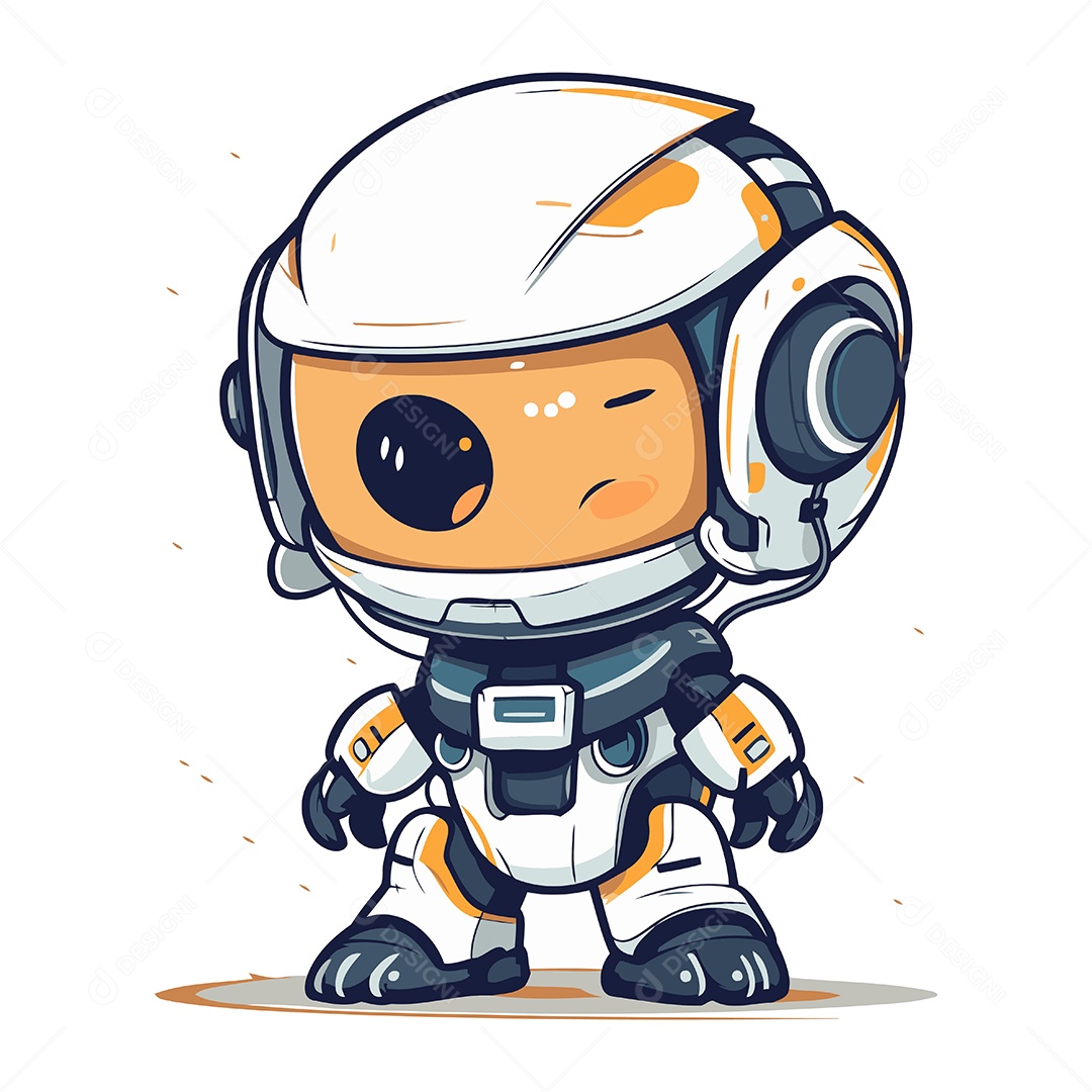 Astronauta de Desenho Animado Ilustração Vetor EPS