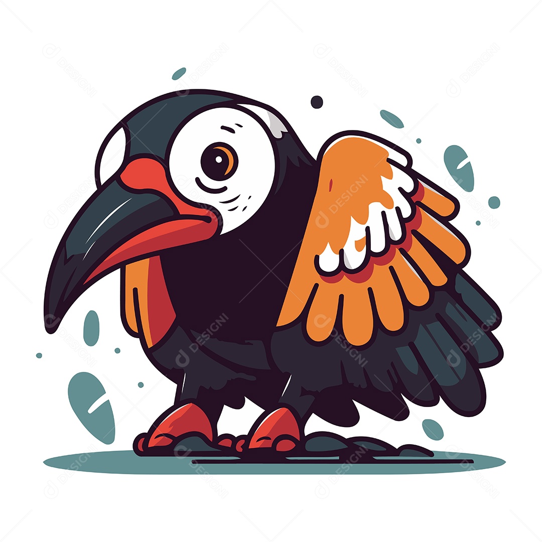 Tucano de Desenho Animado Ilustração Vetor EPS