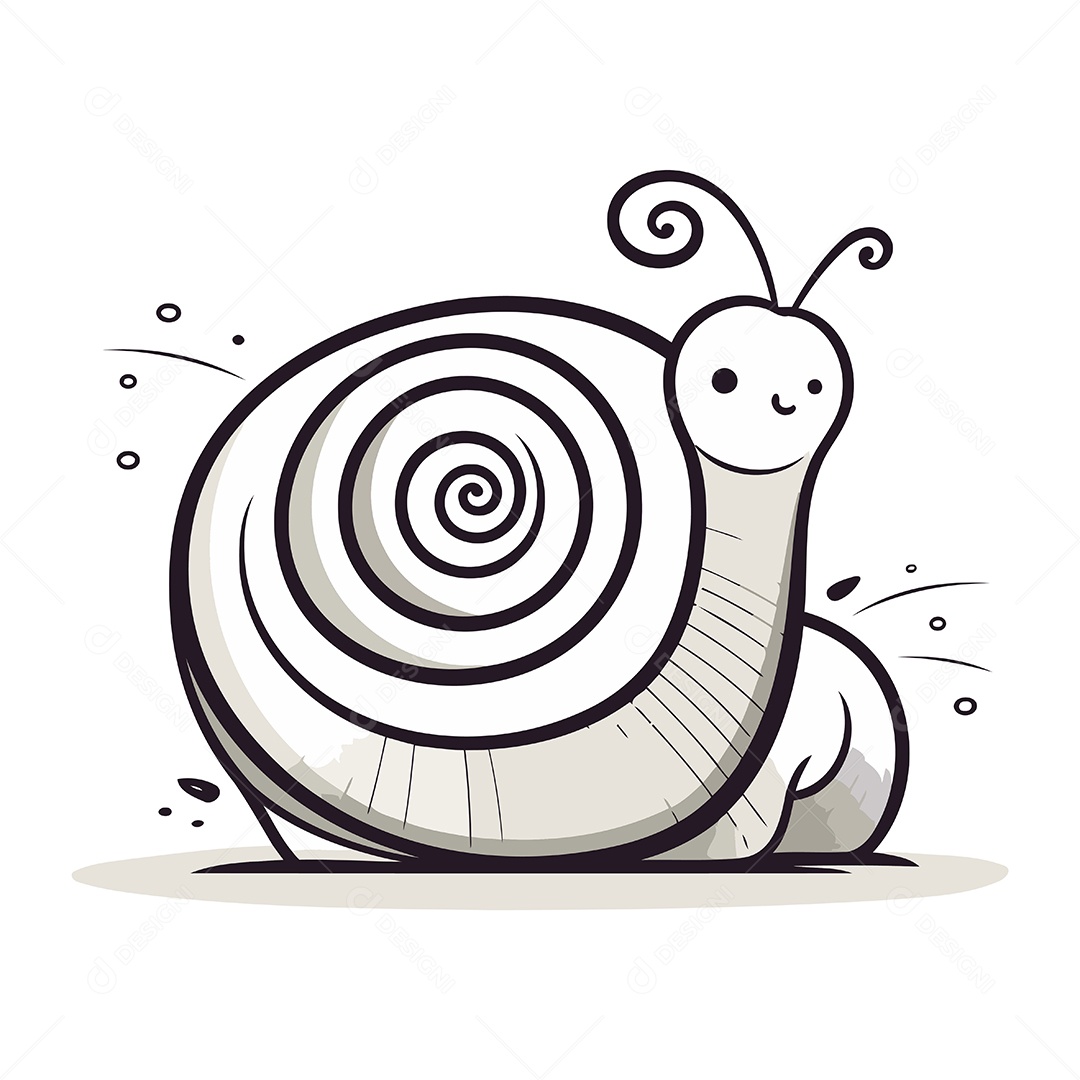 Caracol de Desenho Animado Ilustração Vetor EPS