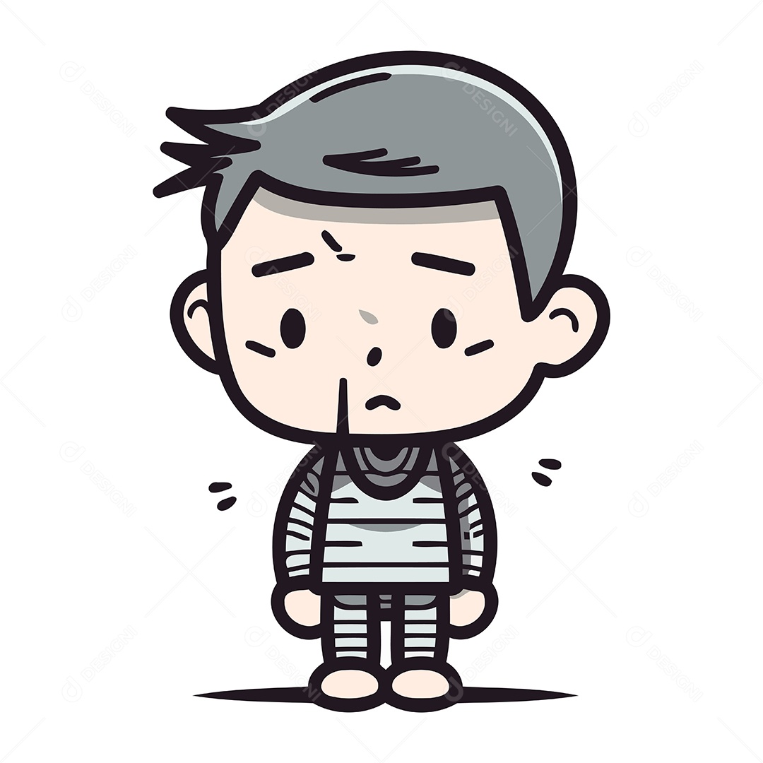 Menino Chorando Desenho Animado Ilustração Vetor EPS