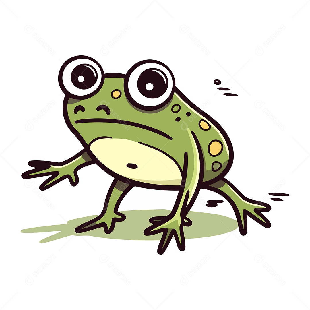 Sapo de Desenho Animado Ilustração Vetor EPS