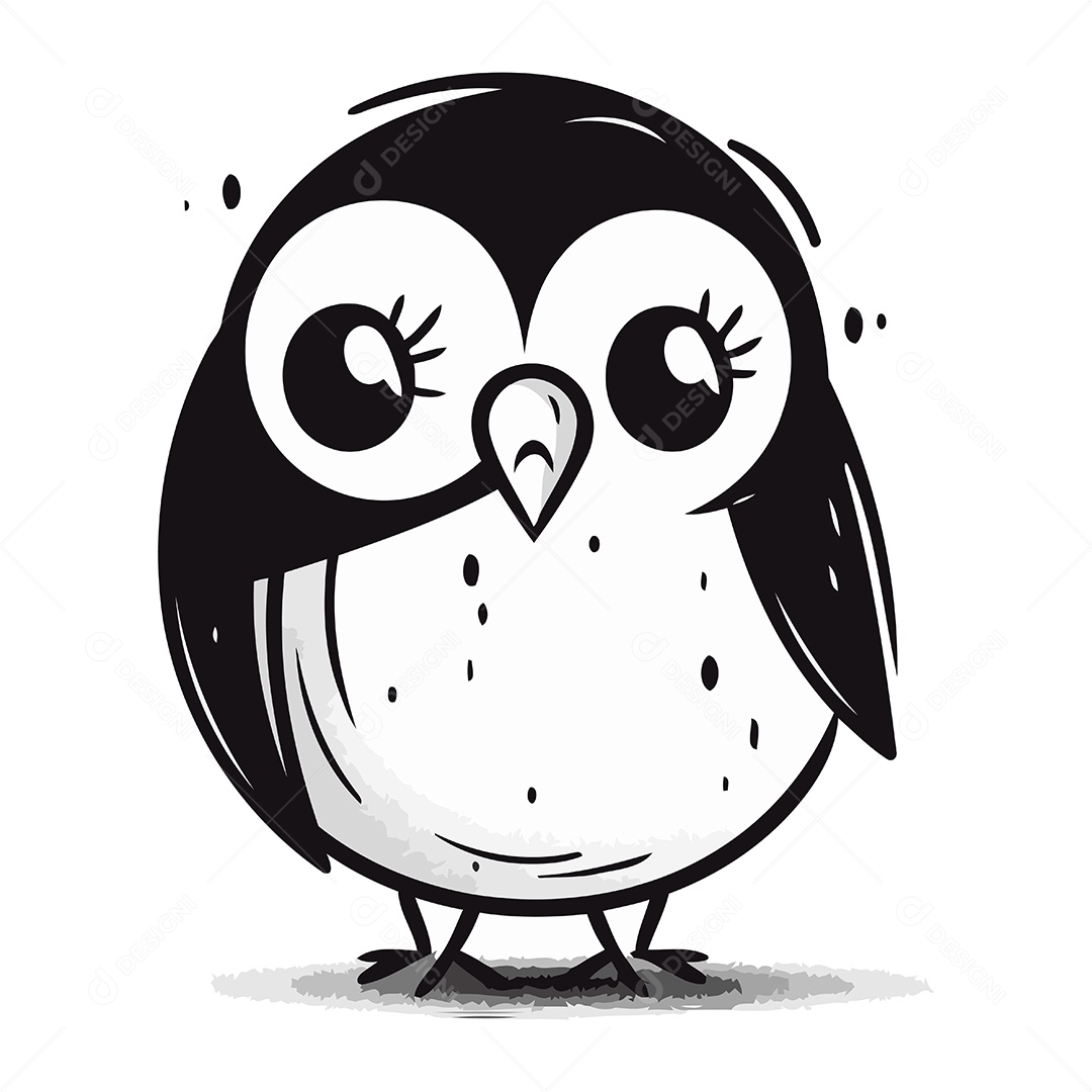 Coruja de Desenho Animado Ilustração Vetor EPS