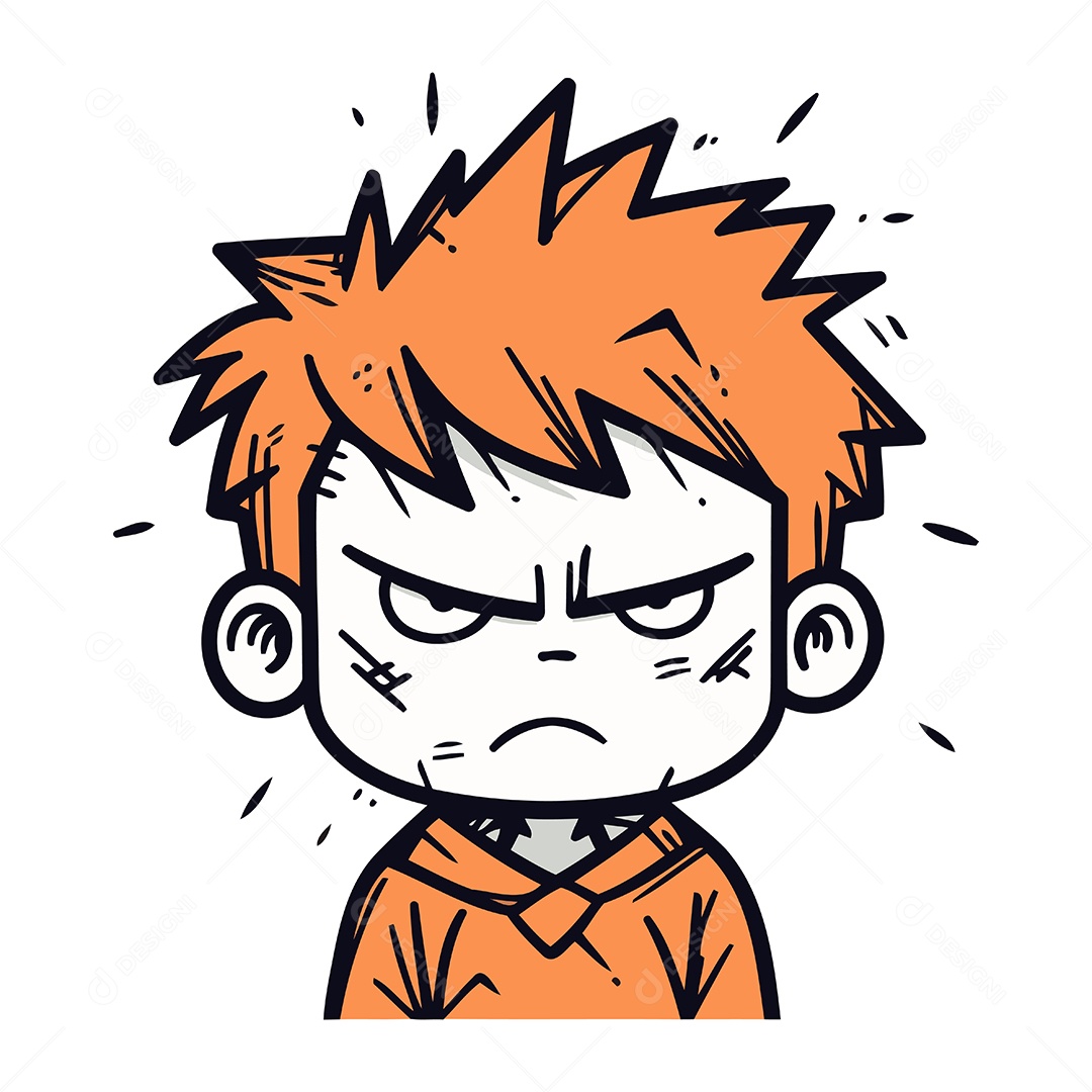 Menino Irritado com Lágrimas Ilustração Vetor EPS