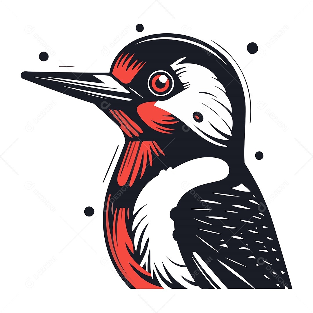 Pica Pau Malhado Grande Ilustração Vetor EPS