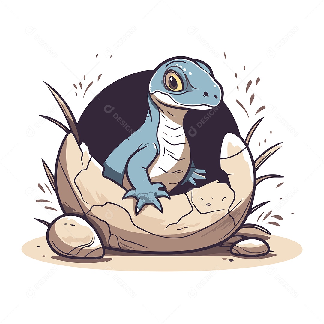 Lagarto de Desenho Animado Ilustração Vetor EPS