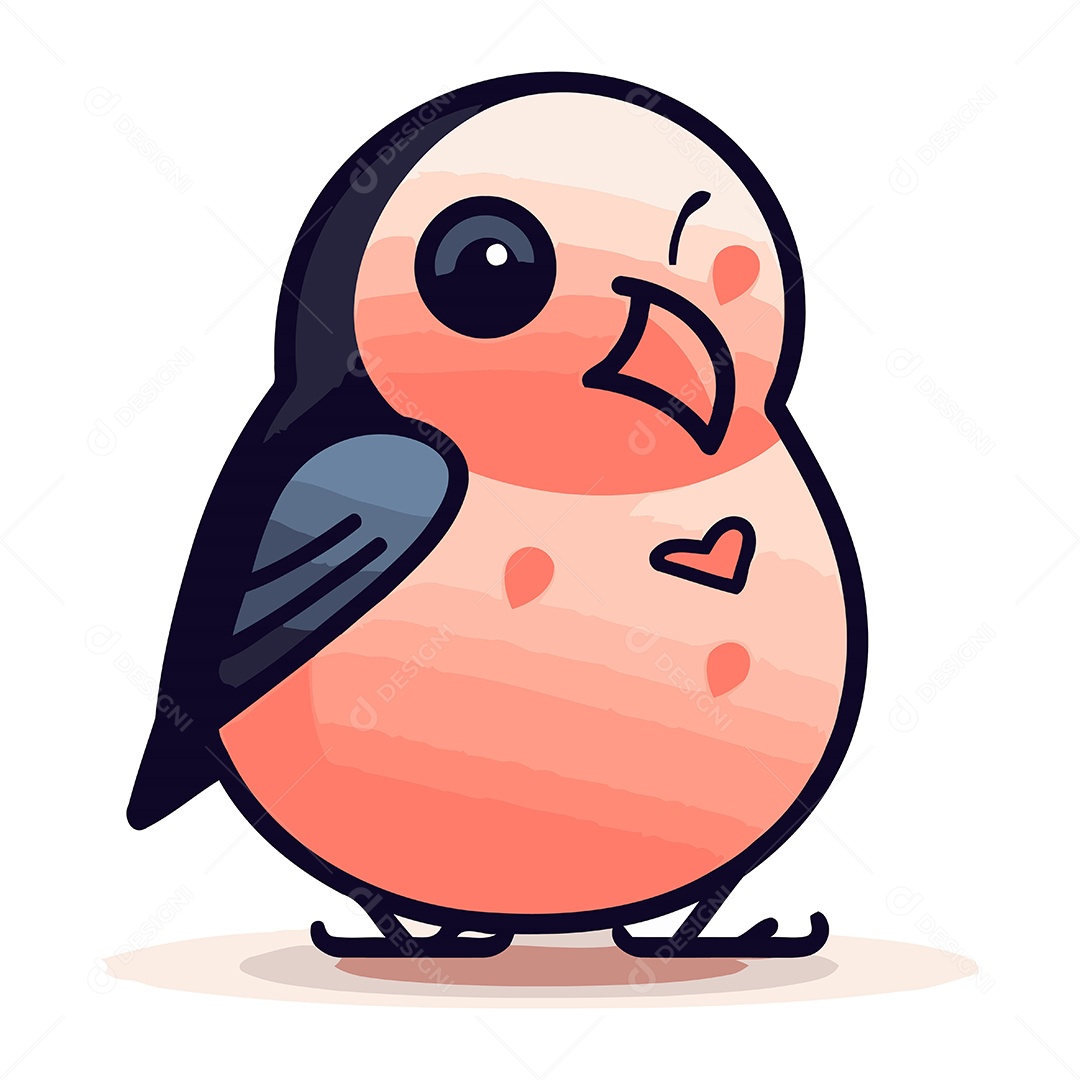Passarinho Fofo de Desenho Animado Ilustração Vetor EPS