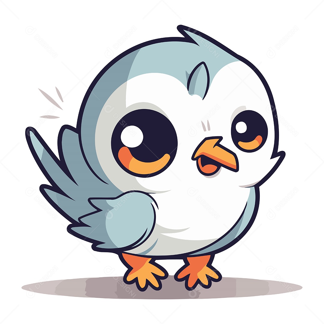 Pássaro Pombo Desenho Animado Ilustração Vetor EPS