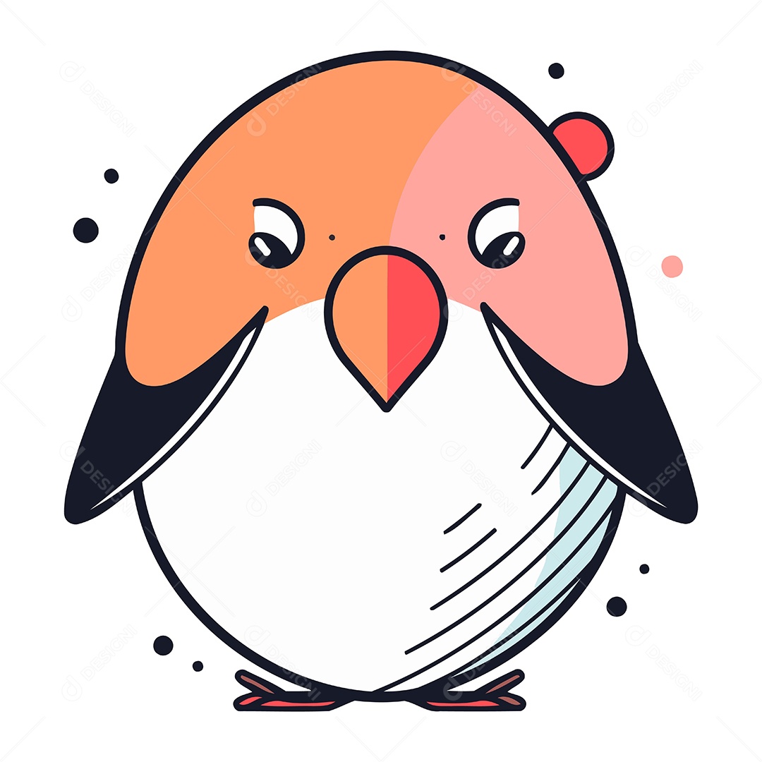 Pinguim de Desenho Animado Ilustração Vetor EPS