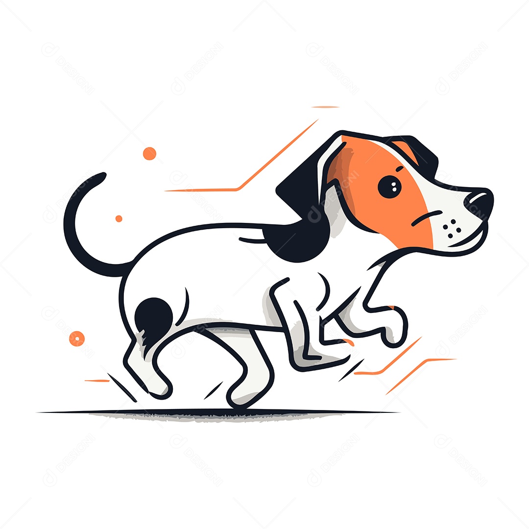 Cachorro de Desenho Animado Ilustração Vetor EPS