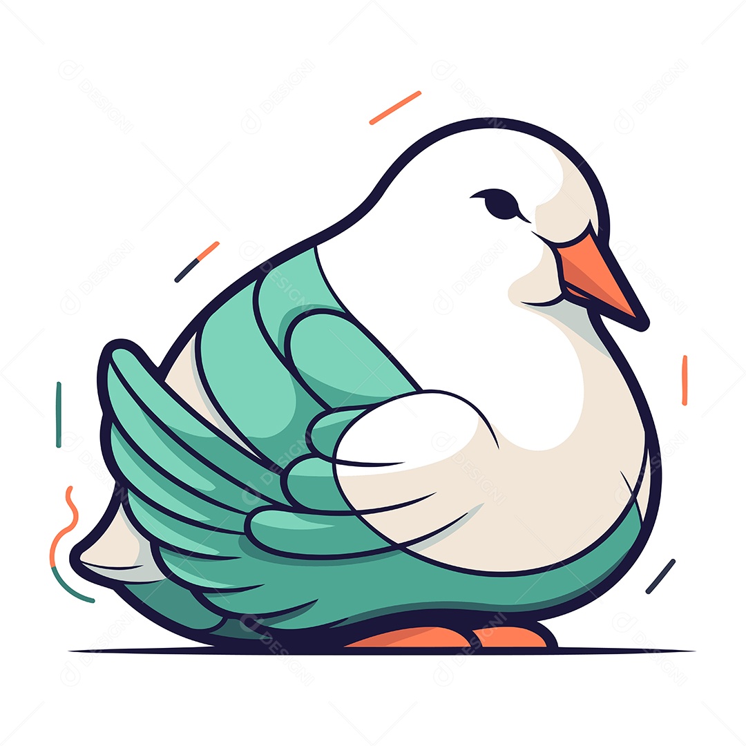 Pombo de Desenho Animado Ilustração Vetor EPS