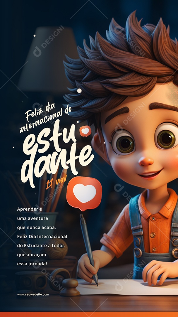 Story Aprender é Uma Aventura Dia Internacional Do Estudante Social Media PSD Editável