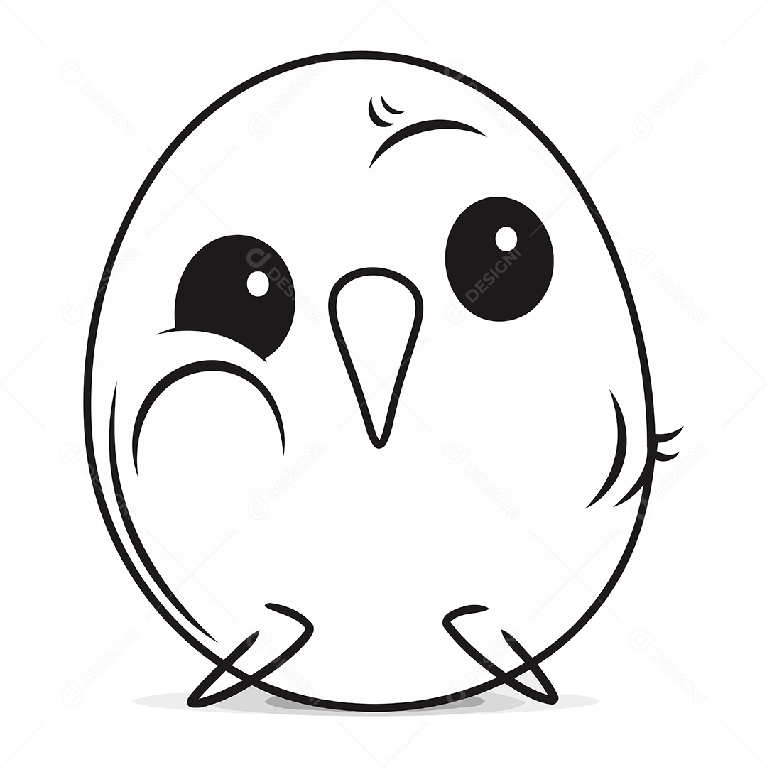 Pintinho de Desenho Animado Ilustração Vetor EPS