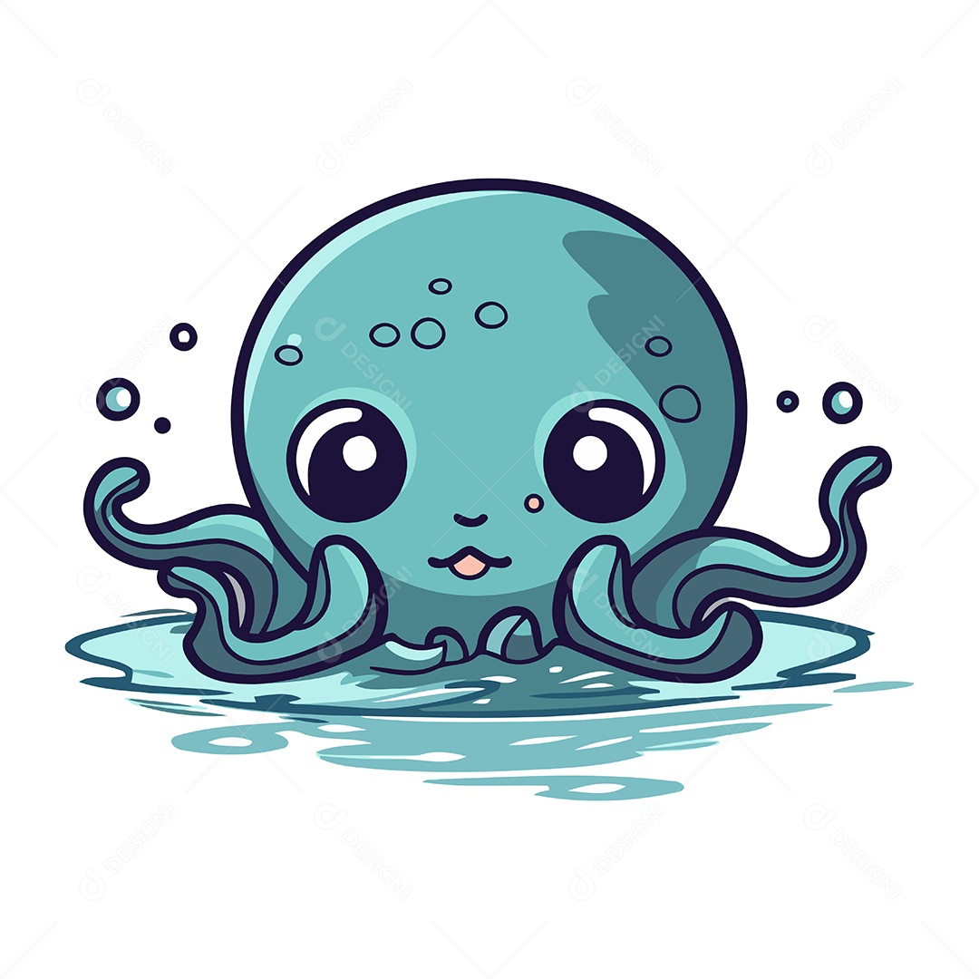 Polvo de Desenho Animado Ilustração Vetor EPS