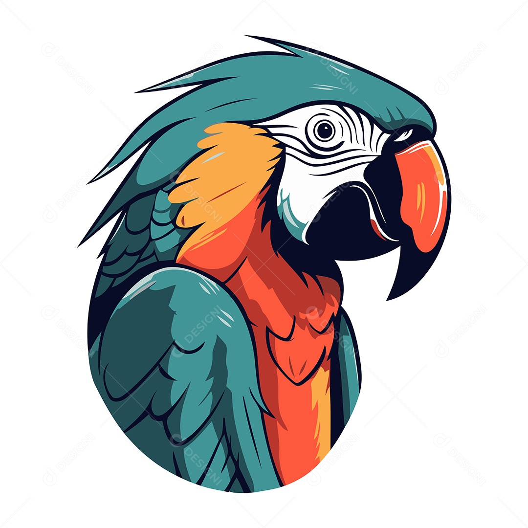 Arara de Desenho Animado Ilustração Vetor EPS