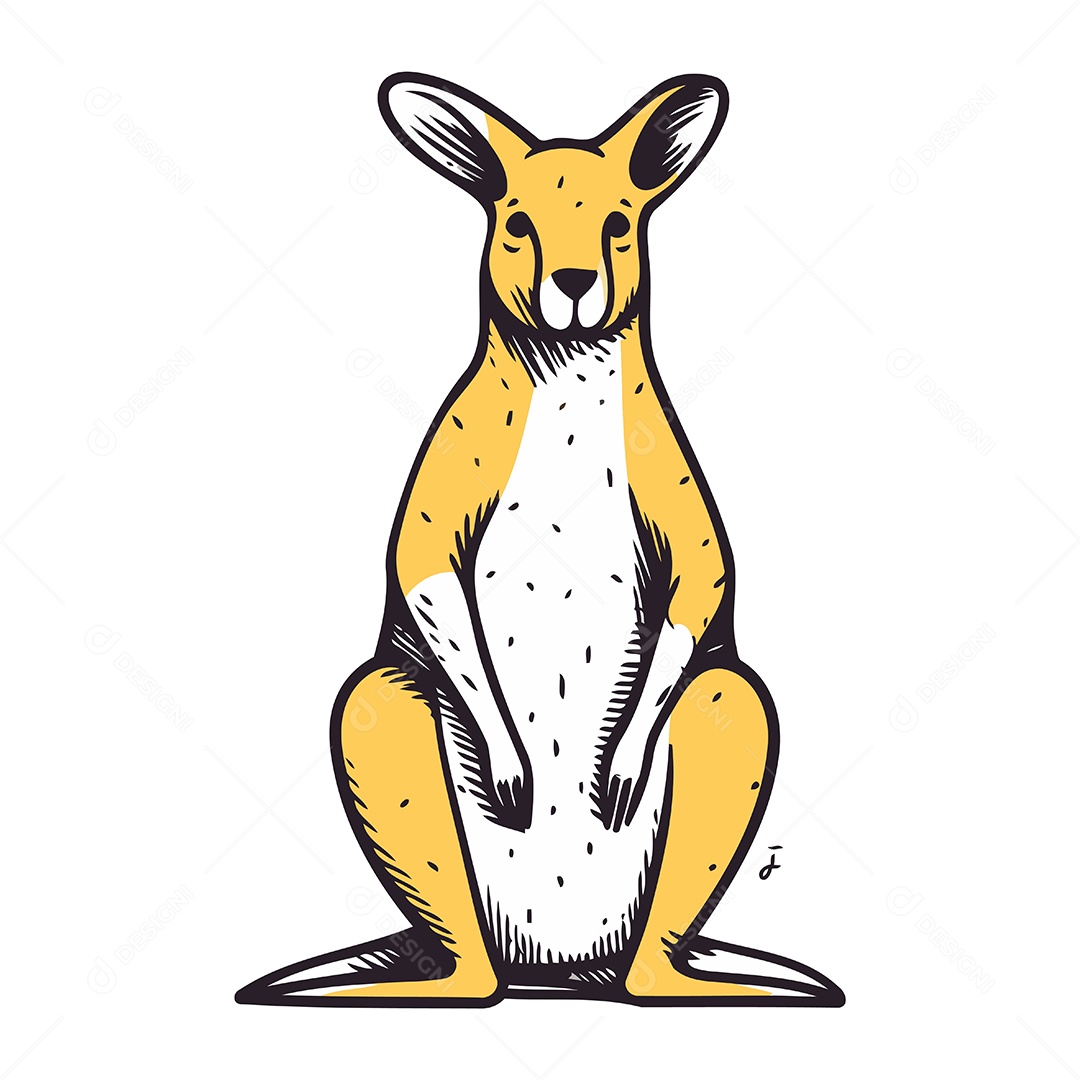 Canguru de Desenho Animado Ilustração Vetor EPS