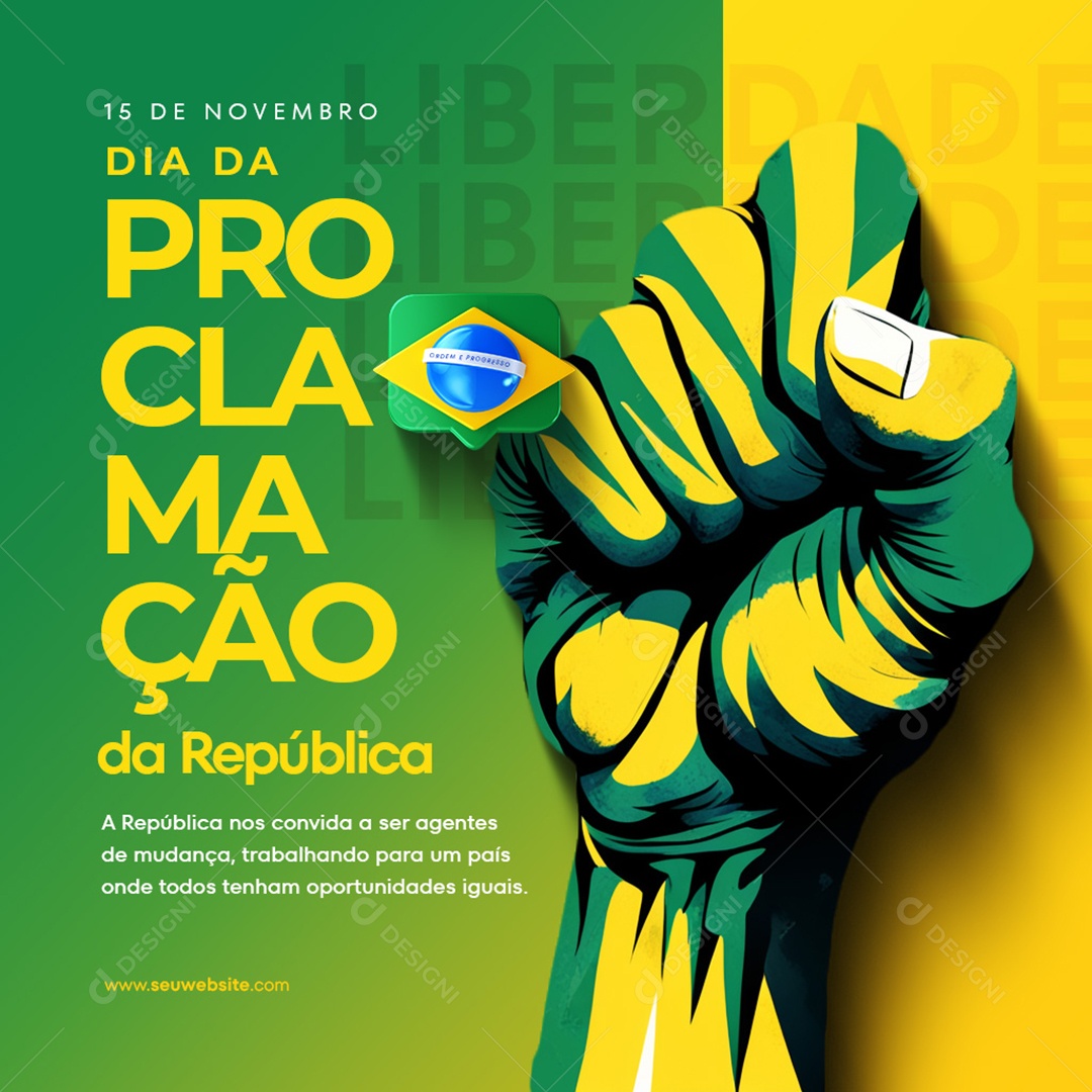 Feed Dia Da Proclamação Da República Oportunidades Iguais Social Media PSD Editável