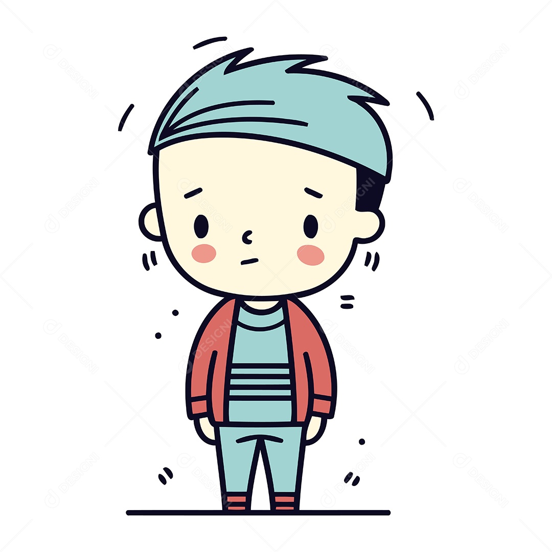 Garoto Bonito de Desenho Animado Ilustração Vetor EPS
