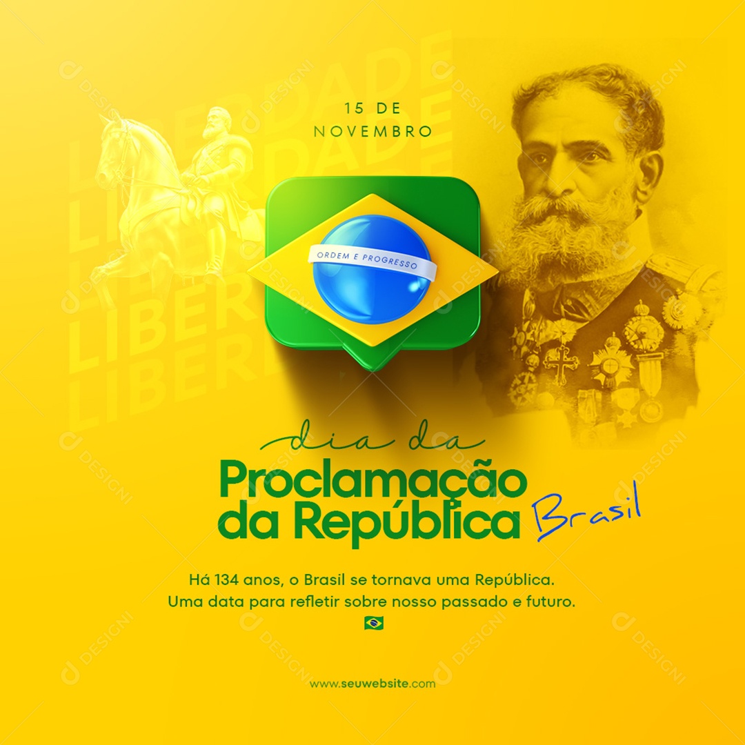 Feed Dia Da Proclamação Da República Brasil Social Media PSD Editável