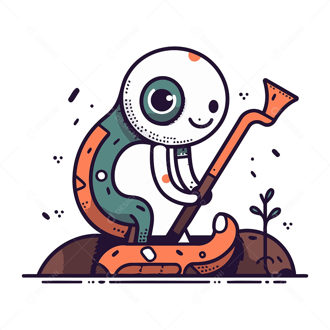 Cobra de Desenho Animado Ilustração Vetor EPS